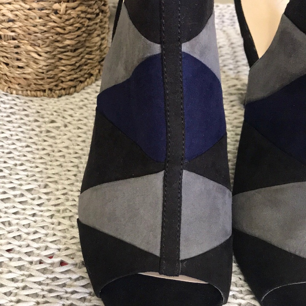Nine West Color Block Peep Toe Booties - Picture 8 of 16